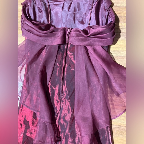 Vintage 90’s Iridescent Crimson Dress Prom Dress Maxi Dress Red Size Large - Picture 13 of 14